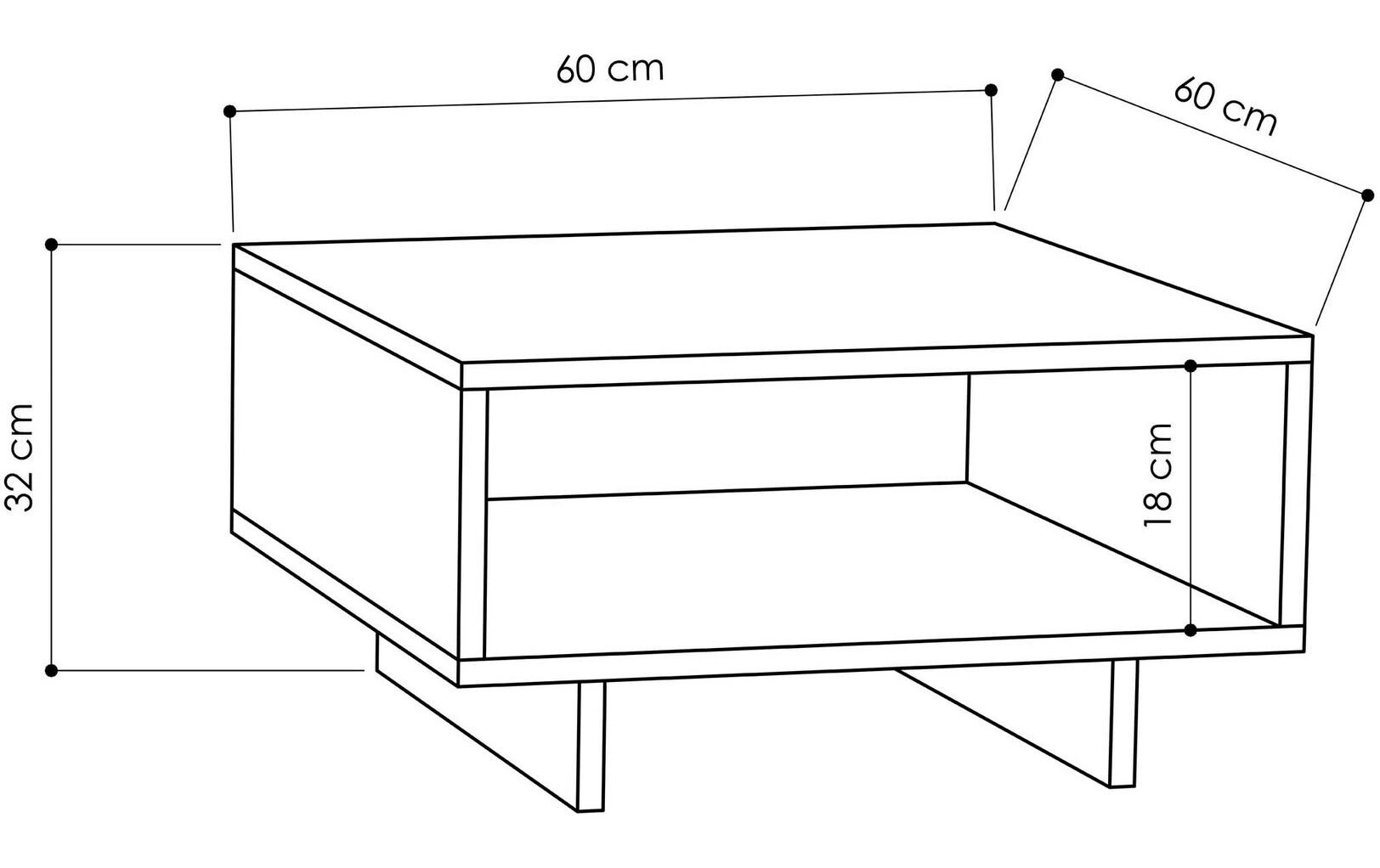 Couchtisch Hola 90 x 32 cm, Braun/Schwarz<br>Sofatisch