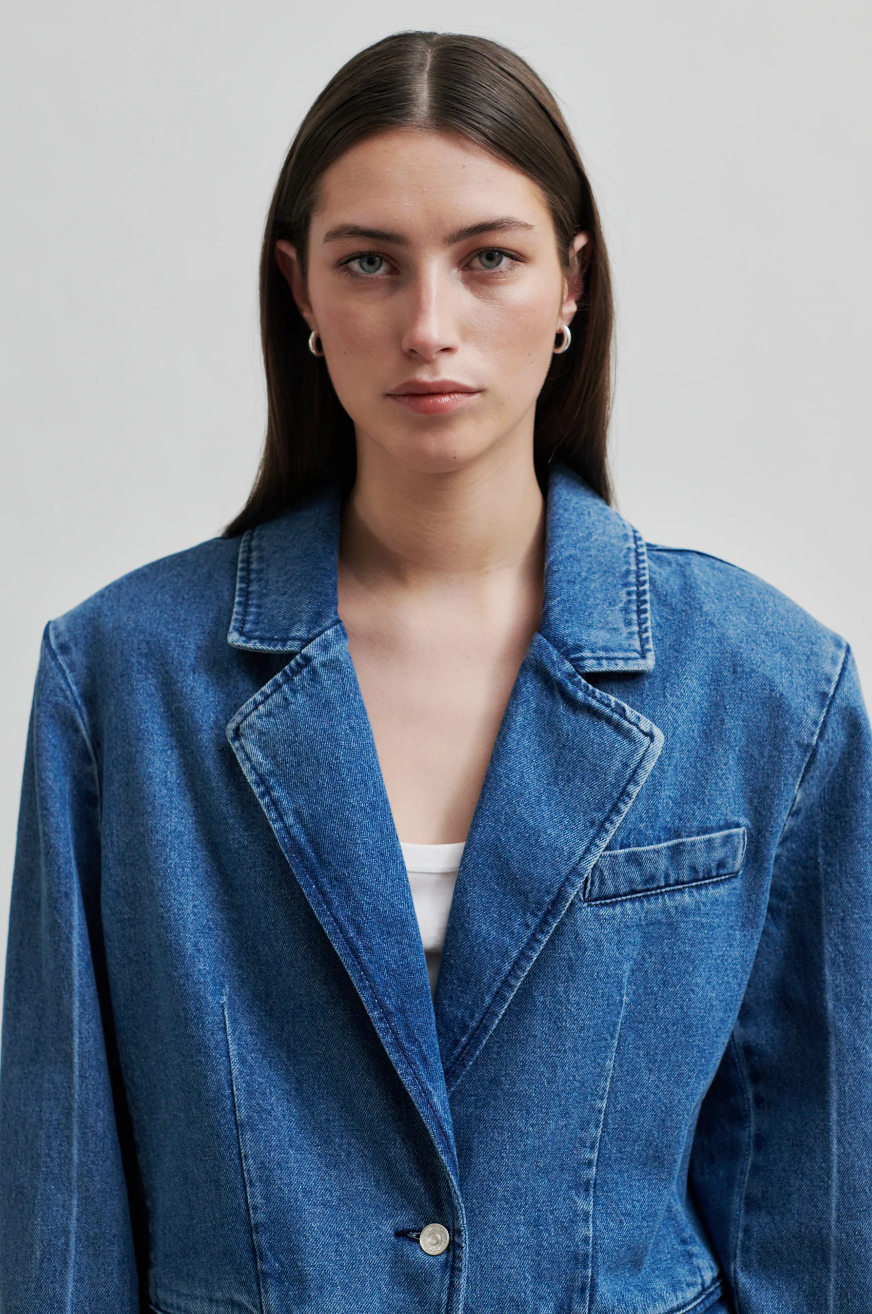 Second Female  Everly Denim blazer - blå