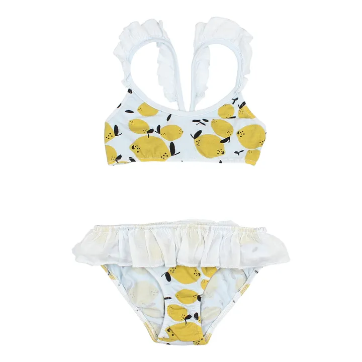 Búho Maillot de Bain 2 Pièces Coton Bio Citrons | Bleu ciel