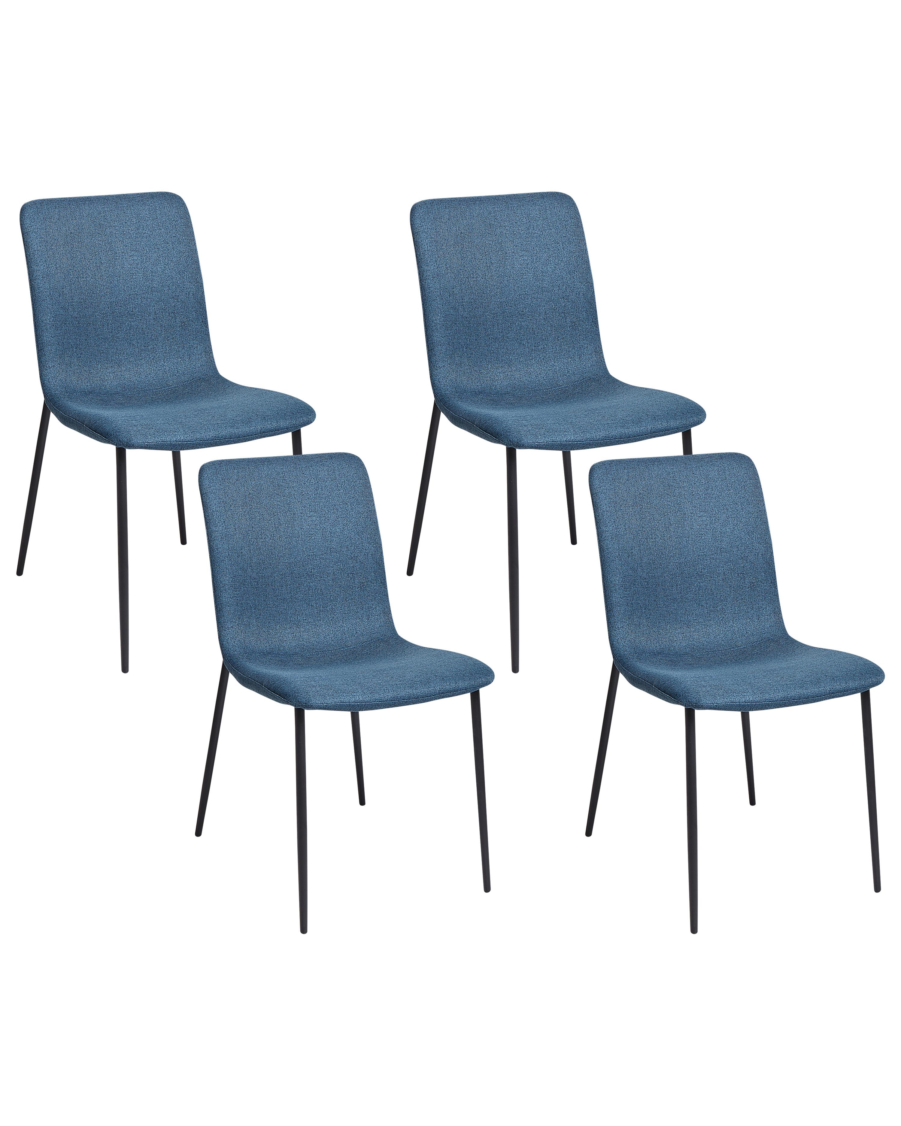 Set van 4 eetkamerstoelen GLENDIVE Donkerblauw
