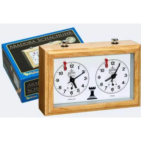 Philos Aradora, Schachuhr, mechanisch, Holzgehäuse