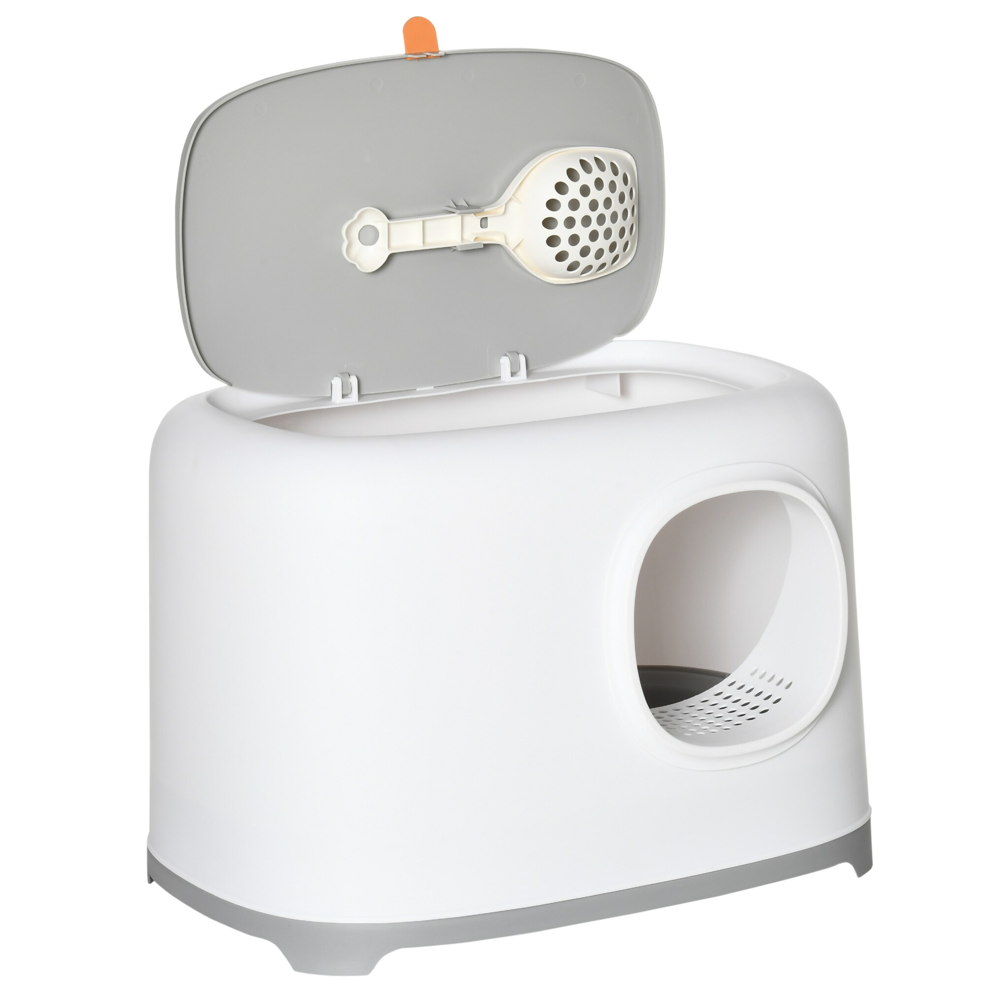 PawHut Katzentoilette mit kompaktem Design bunt 55L x 40B x 39H cm