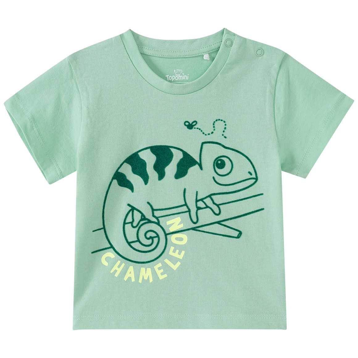 Topomini Baby T-Shirt mit Chamäleon-Motiv hellgrün