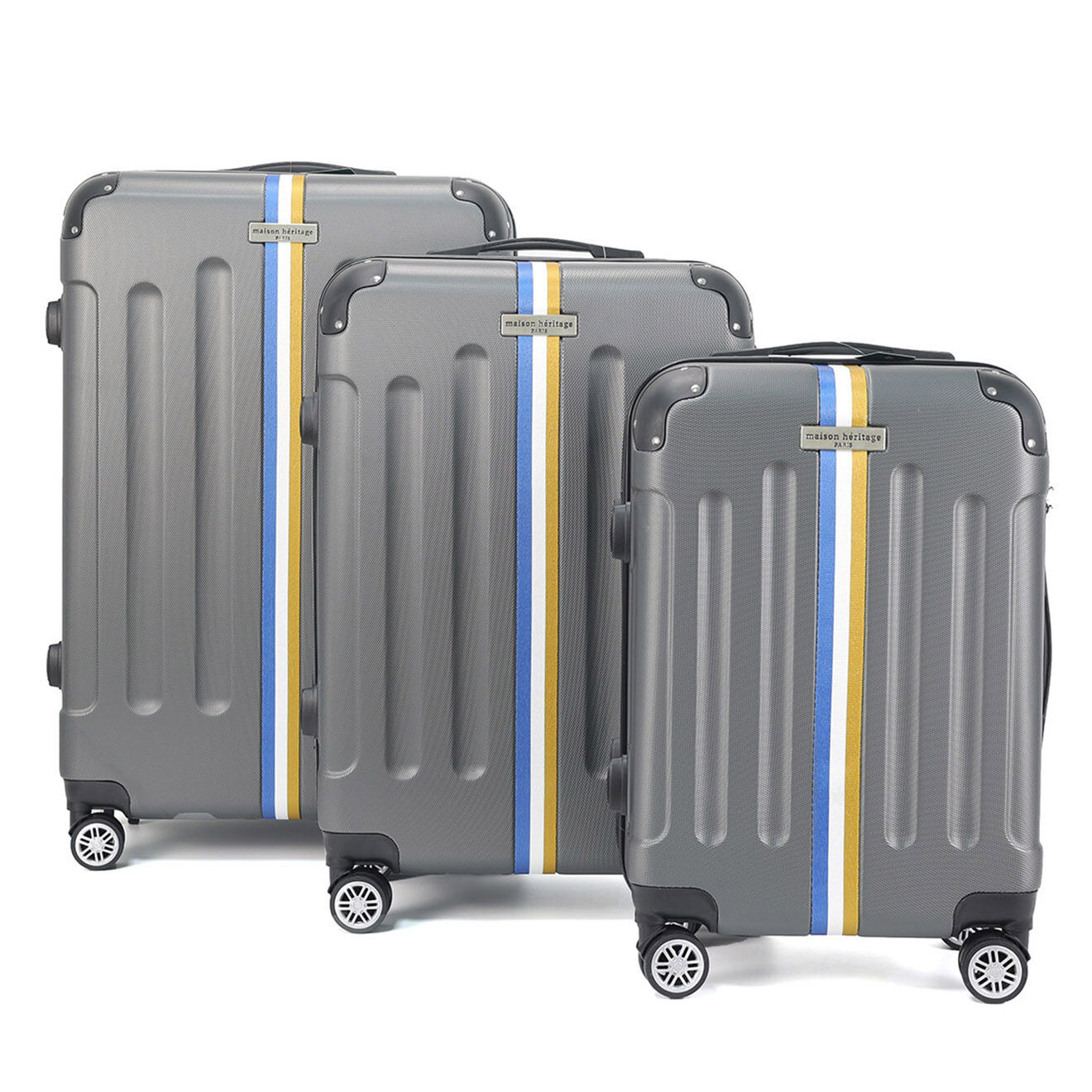 Maison Héritage 3 Valises 4 roues doubles Rivoli 55/65/75 cm gris foncé