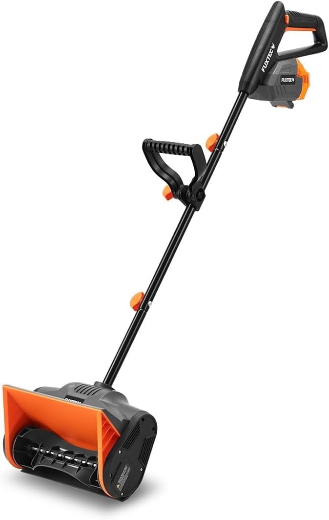 FUXTEC Akku Schneefräse FX-E1SCH20SET, 20V Schneeschaufel elektrisch inkl. 4Ah Akku & Ladegerät, 30cm Arbeitsbreite, 6m Auswurfweite, leichtgewichtig, ideal für Einfahrt, Gehweg, Terrasse