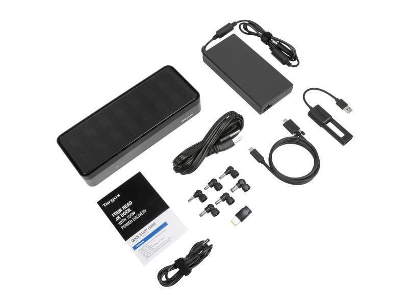 Targus Dockingstation Universal USB-C QV4K Power Delivery 1 Universelle USB-C Quad-4K-Video-Dockingstation mit 100 W Stromversorgung