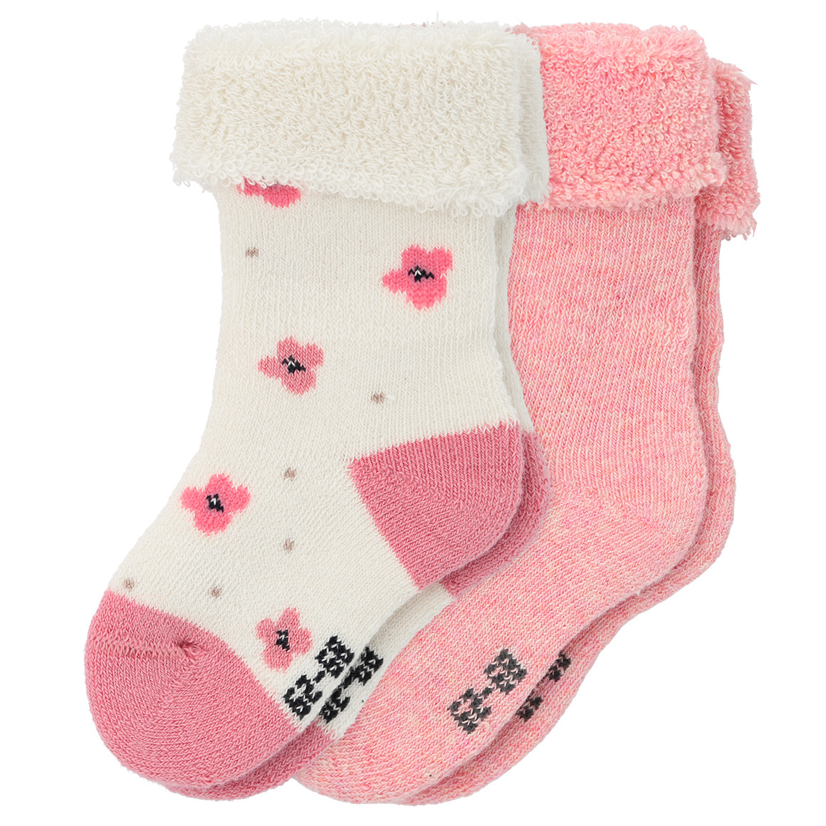 Topomini Pure Collection 2 Paar Newborn Socken im Doppelpack weiss / rosa