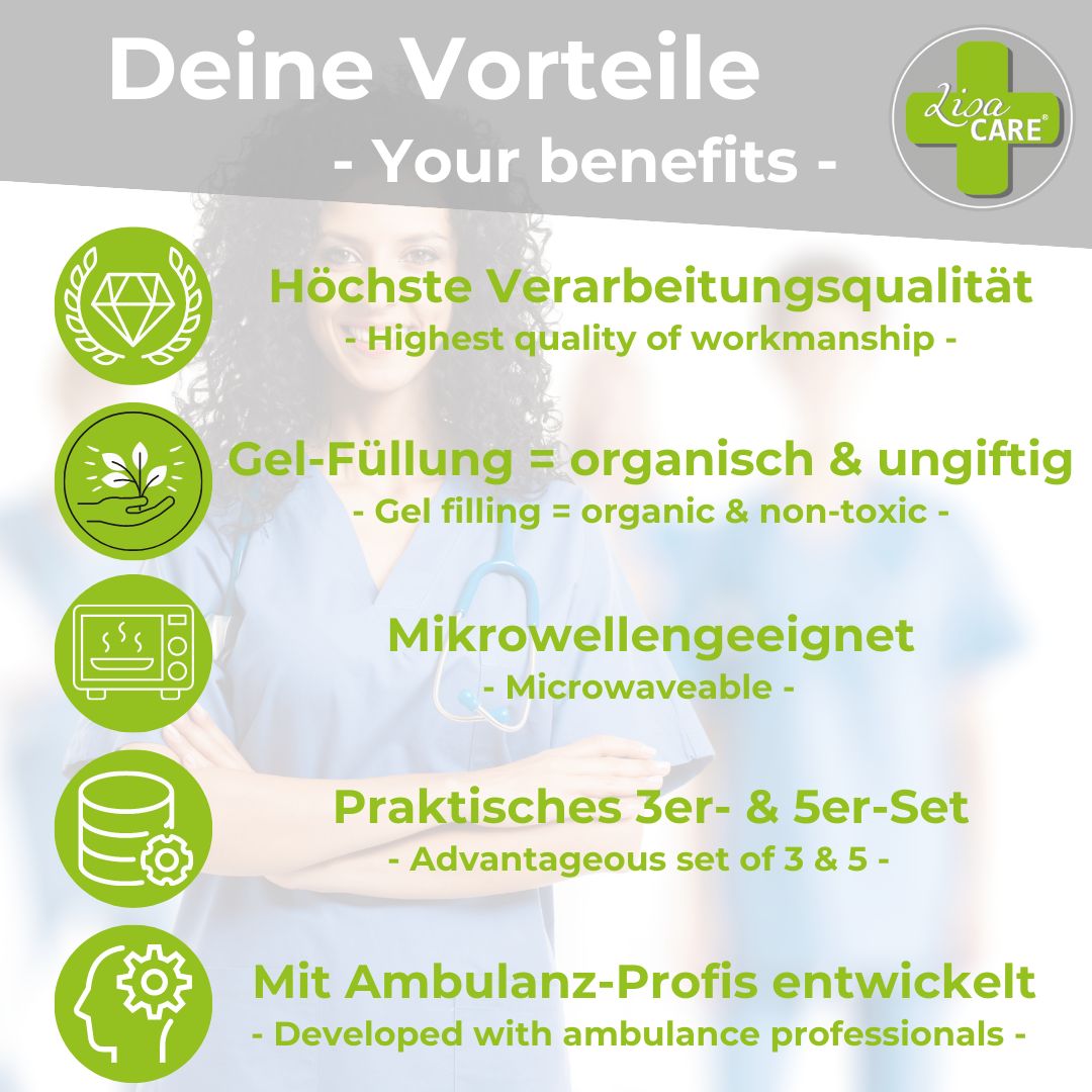 LisaCare Mehrfachkompressen Warm/Kalt Set Klein 12cmx8,5cm