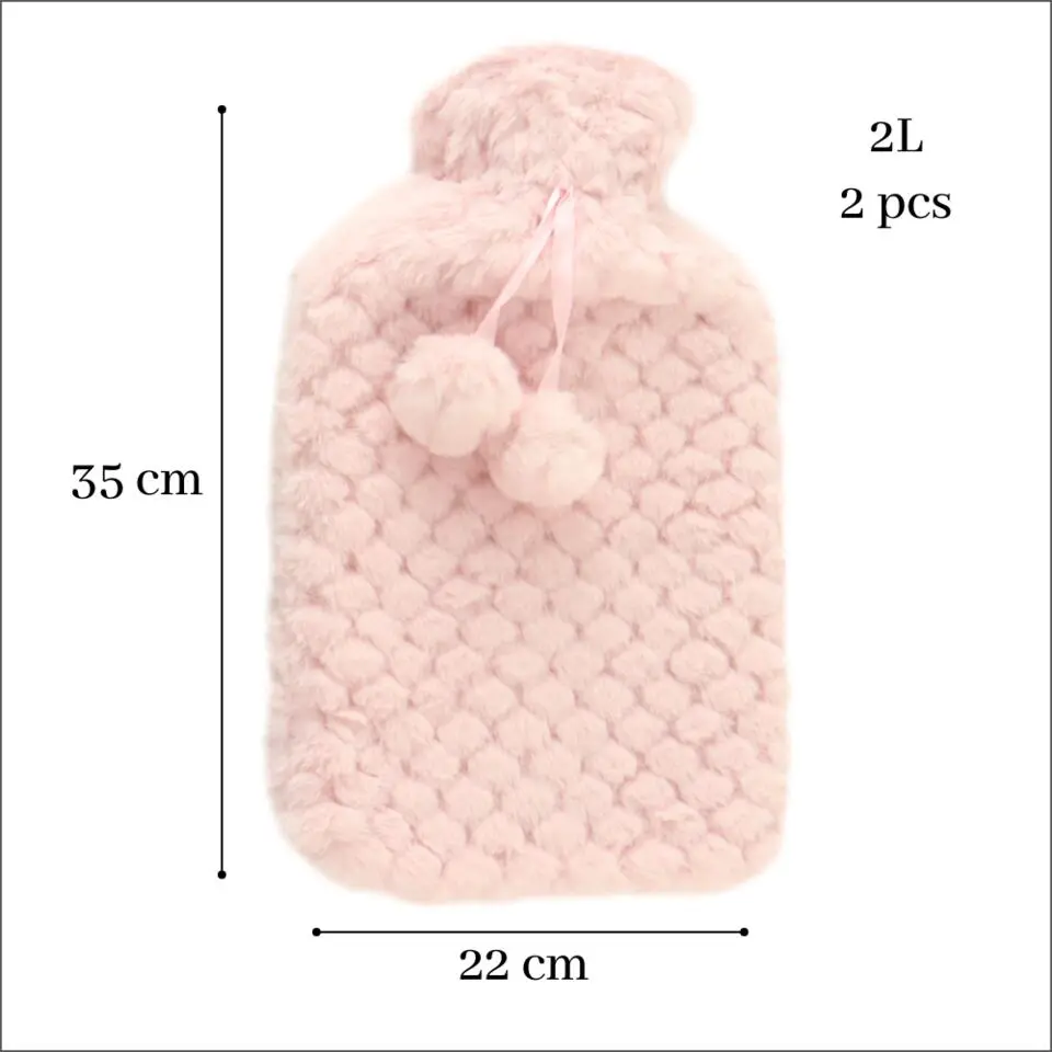 MARBEAUX Warmwaterkruik Set van 2 Stuks Kruik met Zachte Hoes Roze Pittenzak...