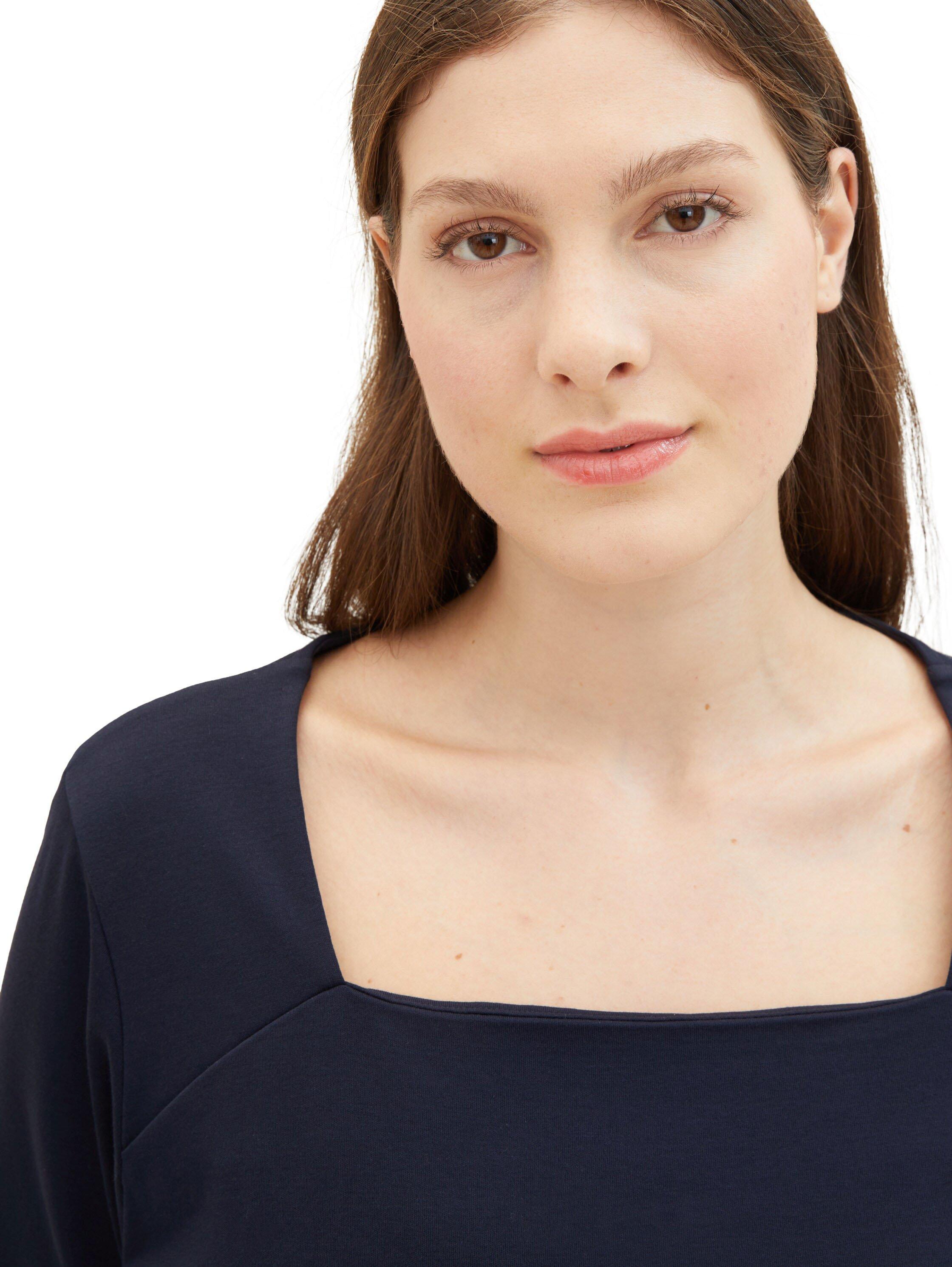 Shirt mit Karree-Ausschnitt und 3/4-Ärmeln