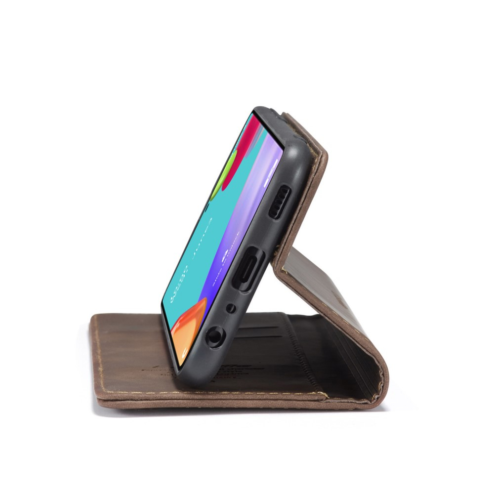 Samsung Galaxy A52s 5G / A52 (5G) Leder Tasche Flip Wallet Etui mit Kartenfächern - Coffee