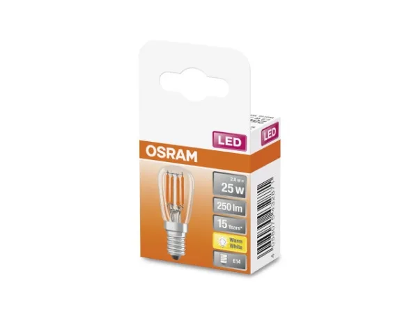 OSRAM SPECIAL - LED-filament-lyspære - form: T26 - klar finish - E14 - 2.8 W (tilsvarende 25 W) - klasse F - varmt hvidt lys - 2700 K