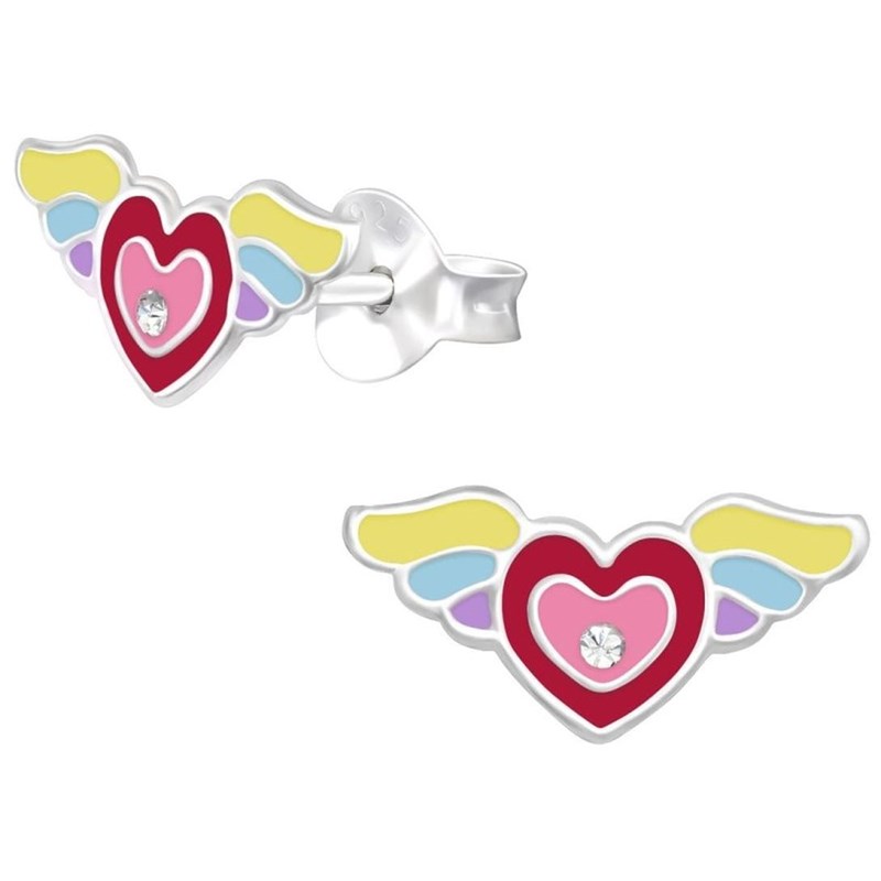 Boucle d'oreille aile coeur en argent 925/1000
