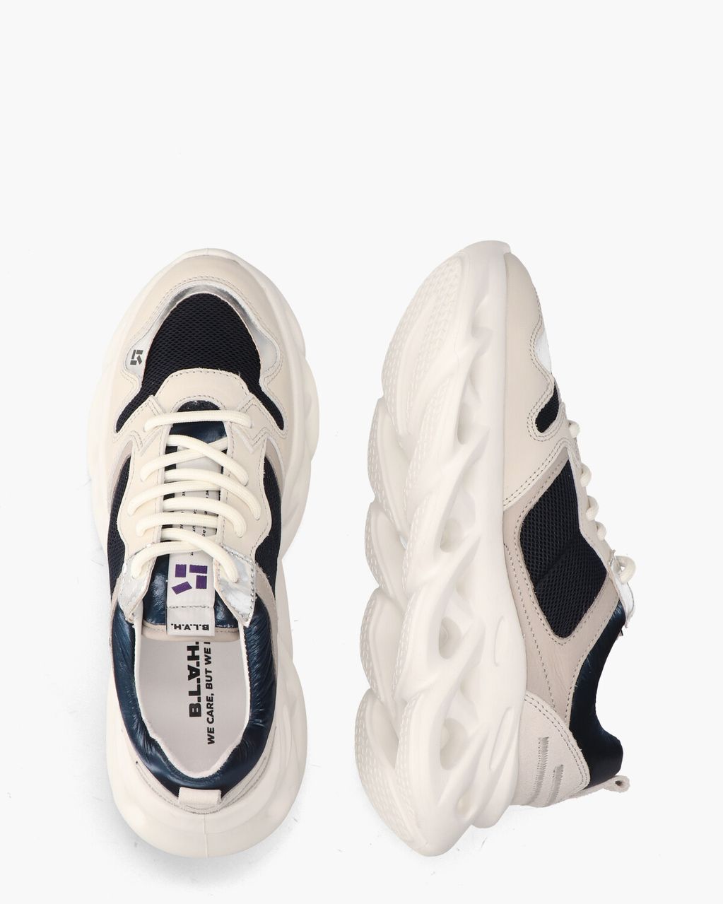 B.L.A.H. Cassandra Off-White/Blauw Damessneakers