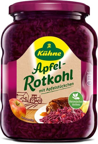Kühne Apfelrotkohl mit Apfelstücken