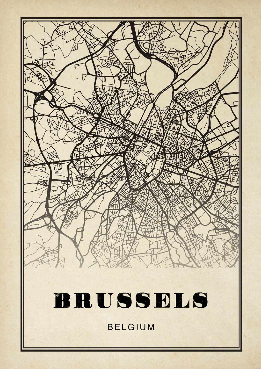 Brüssel Stadt Sepia