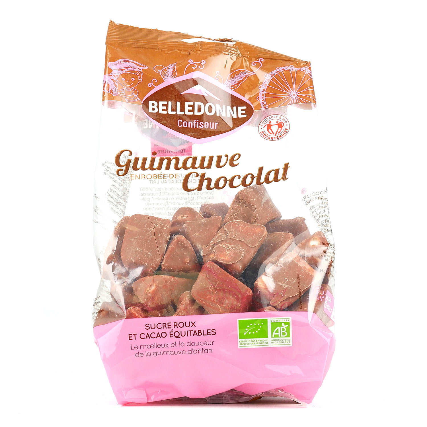Bâtonnets de guimauves enrobées de chocolat au lait bio