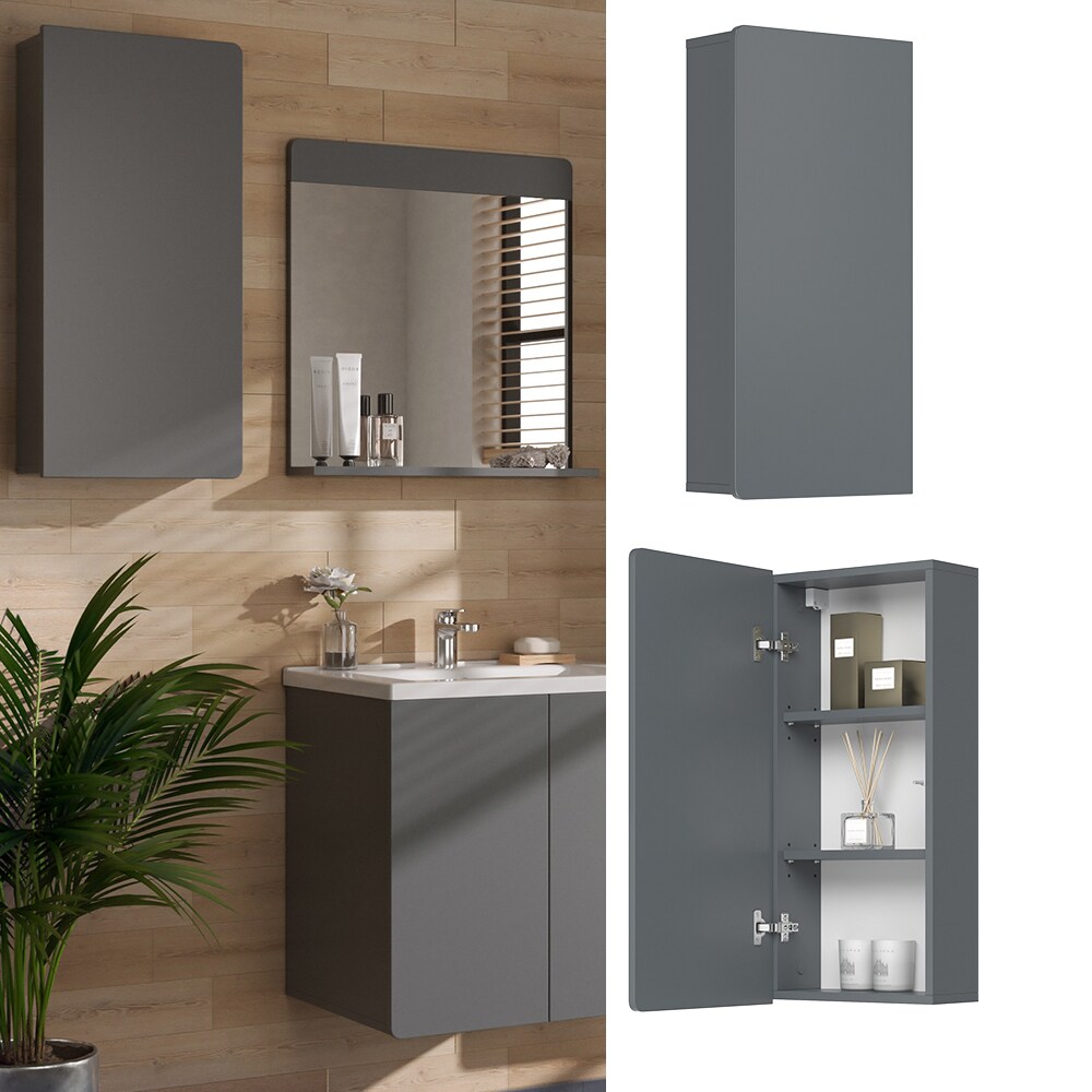 Vicco Hängeschrank Izan Grau 37 x 77 cm Badezimmer 1 Tür