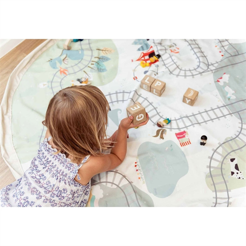 2-i-1 Legetæppe Trainmap/Bears - Play&Go