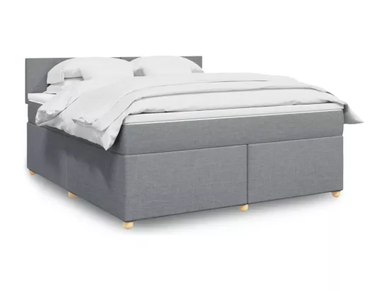 Sommier à lattes de lit avec matelas Gris clair 180x200cm Tissu