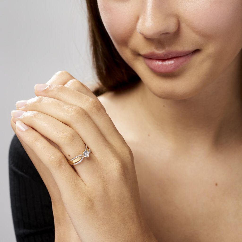 Bague Rozabel Or Jaune Oxyde De Zirconium