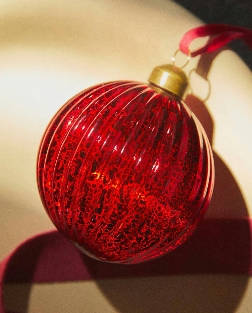 Enfeite de Natal em espiral de vidro