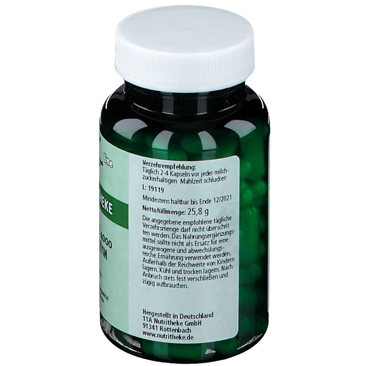 green line NUTRITHEKE Lactase 4000 FCC Enzym