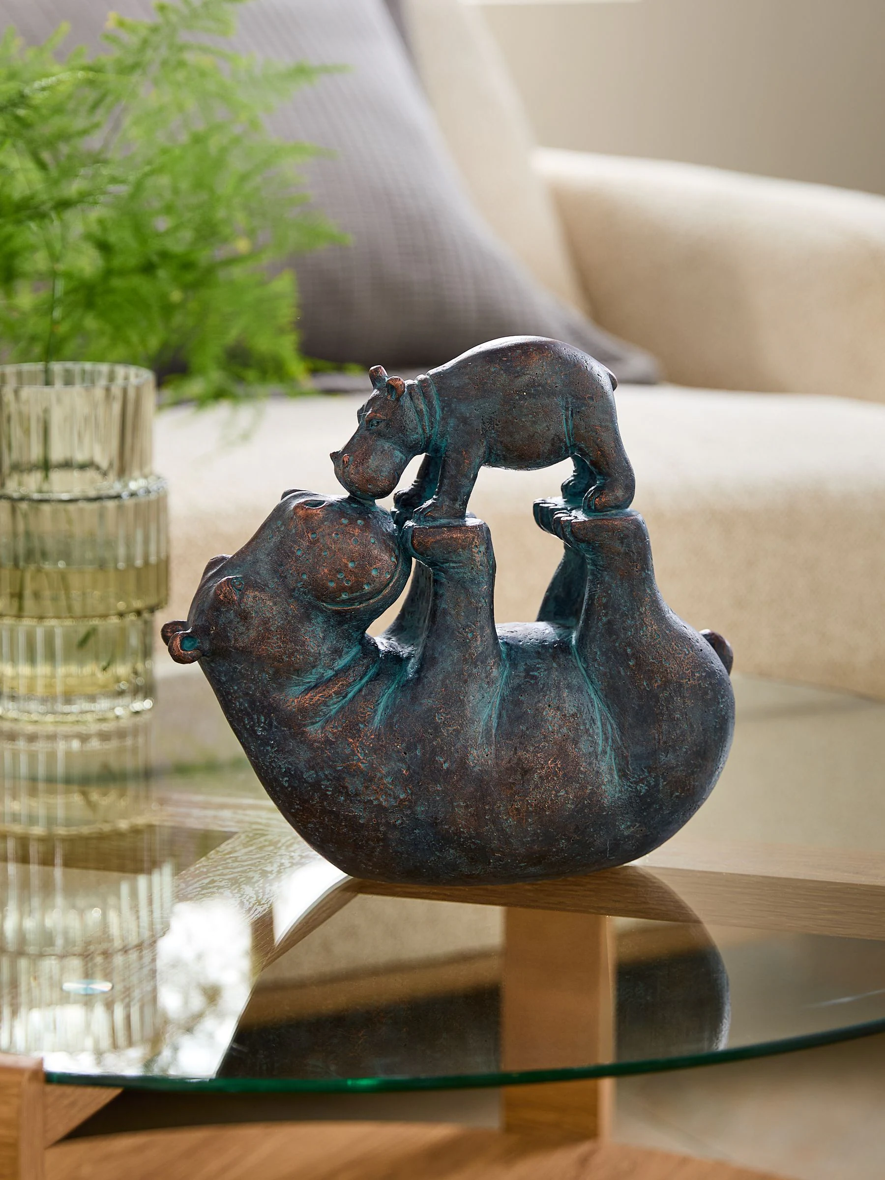 Hattie and Henry Hippo Kissing Ornament