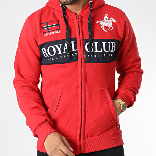 Sweat Zippé Capuche Fahorse Rouge