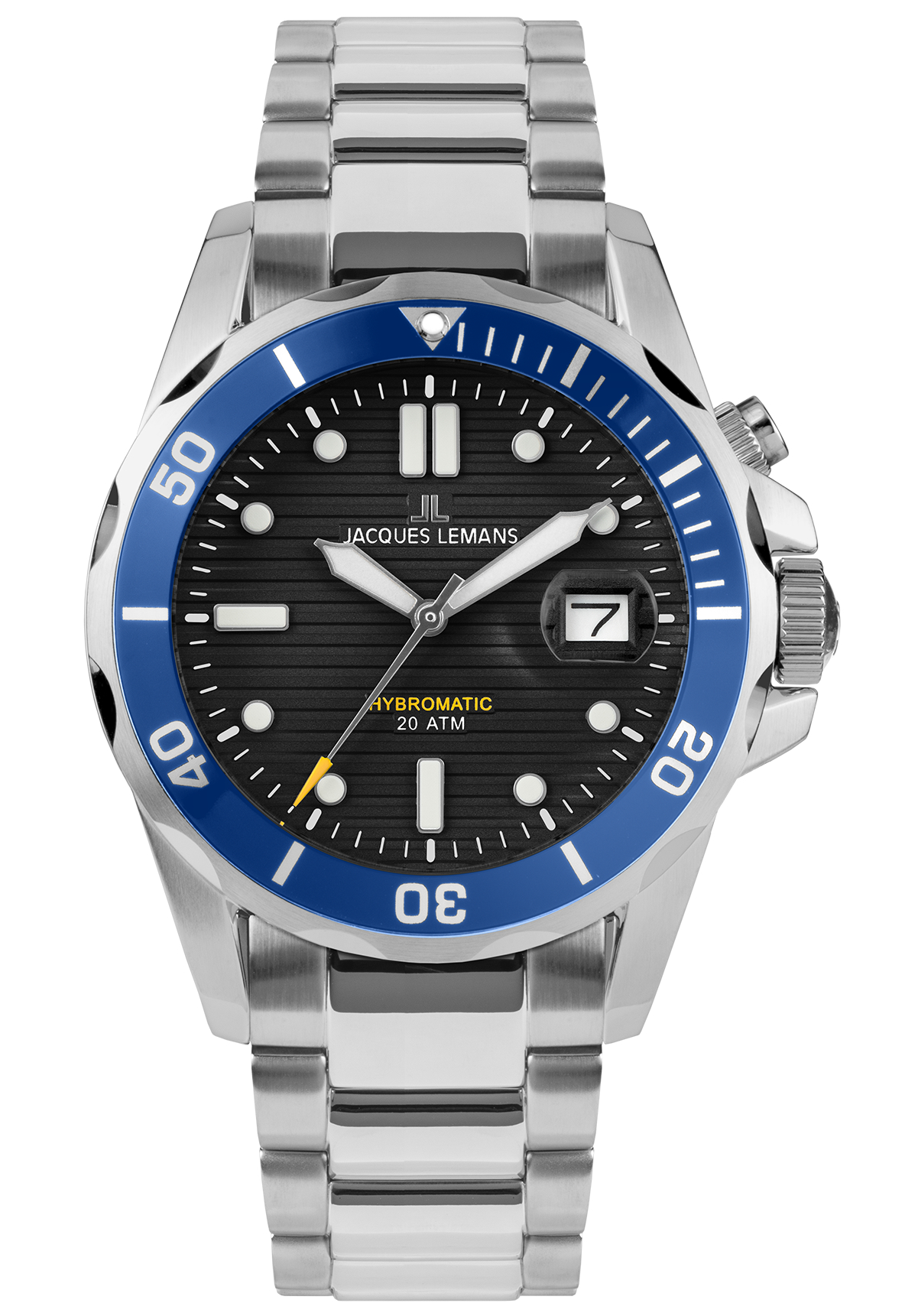 Jacques Lemans Herrenuhr Diver Hybromatic Lupenglas 1-2170J