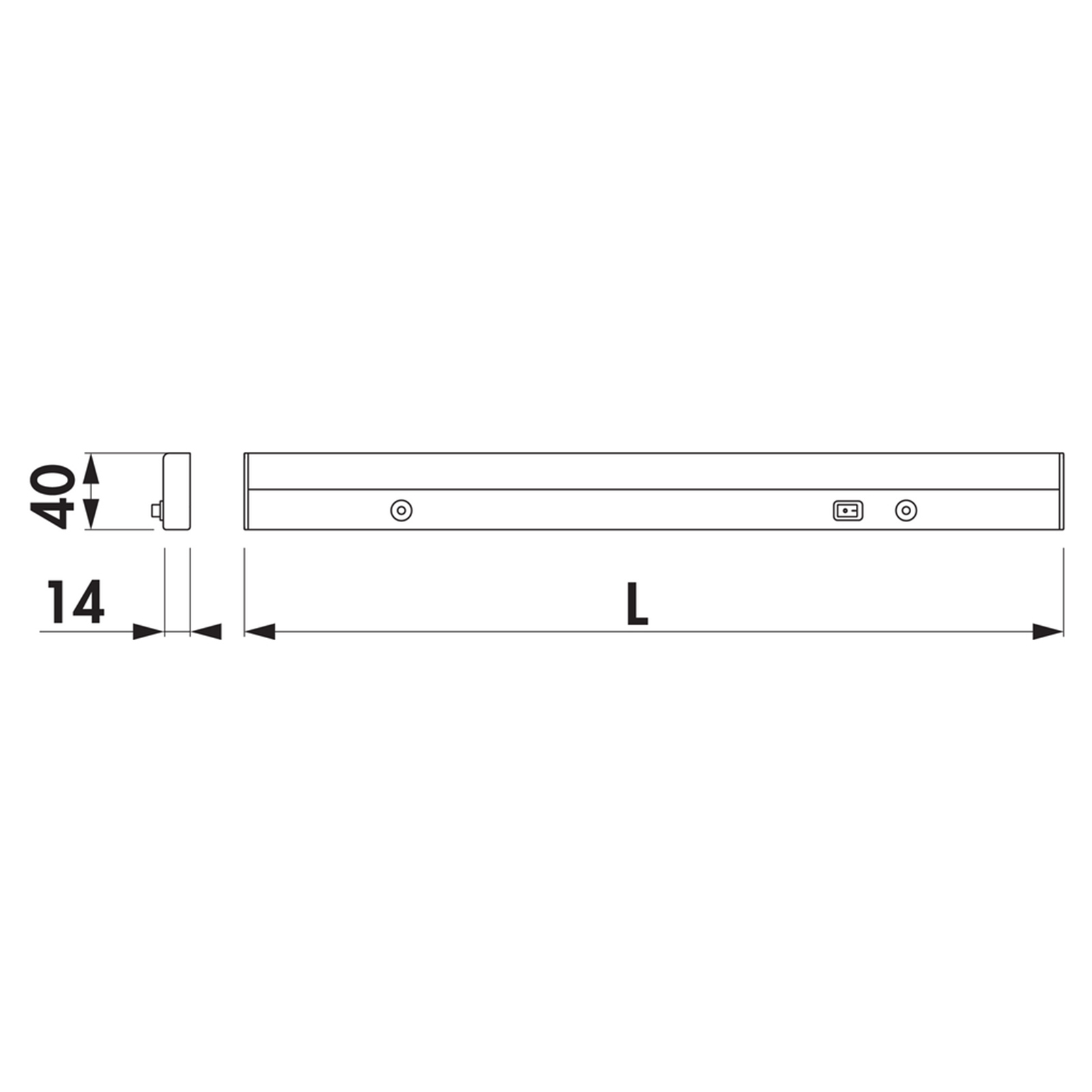 LED-Unterbauleuchte - schwarz - 123 cm