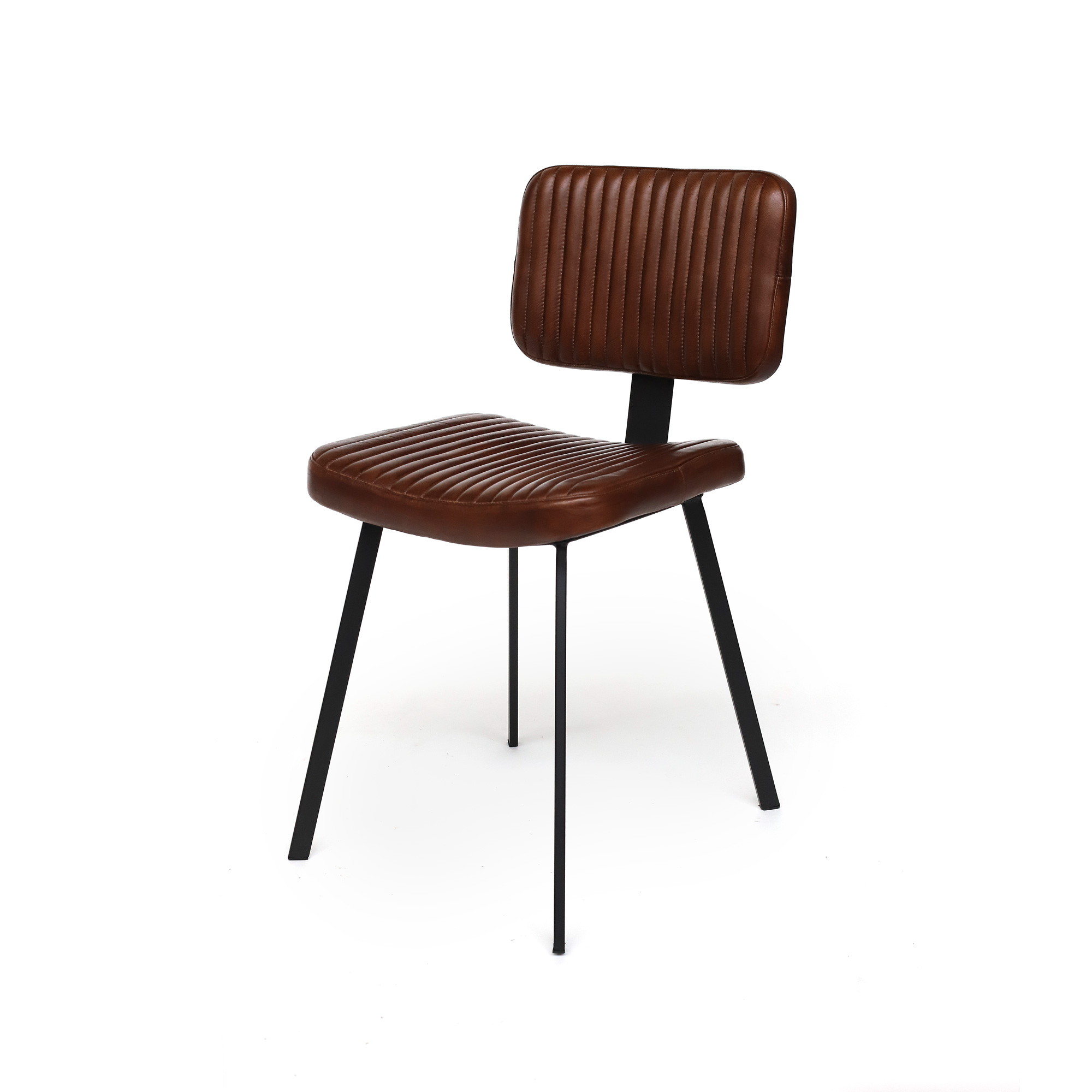 Lederstuhl 'Bult', braun, B 47 cm, H 82 cm, L 51 cm von fischer's lagerhaus