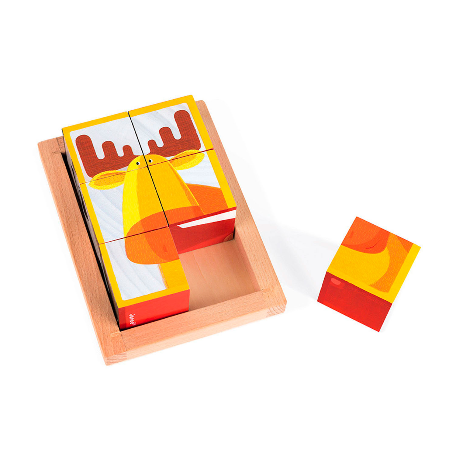 Janod Zigolos Houten Blokpuzzel - Bosdieren