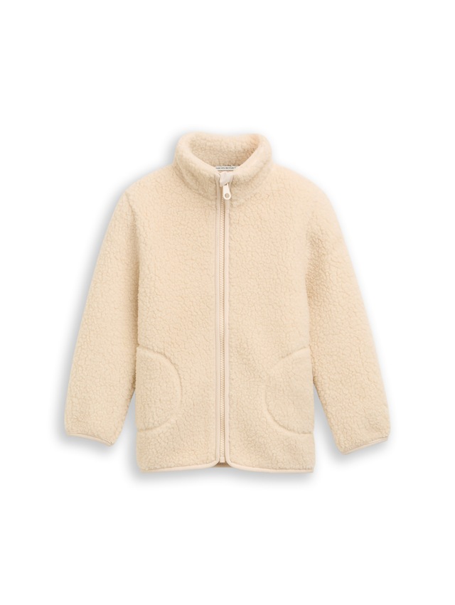 TOM TAILOR Sweatjacke , Teddy-Plüsch, mit Stehkragen