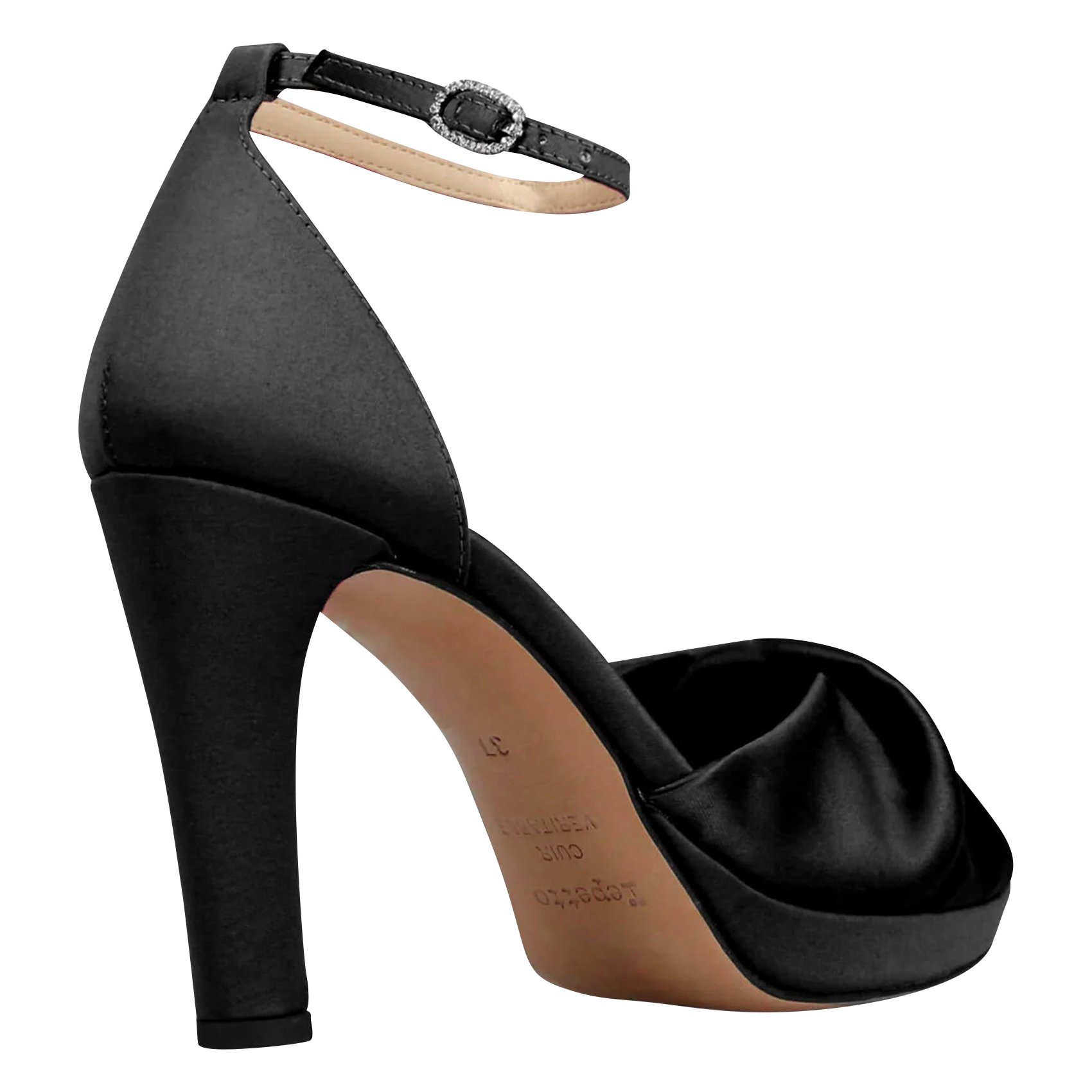 JOY - Sandales à talon en coton mélangé | Noir