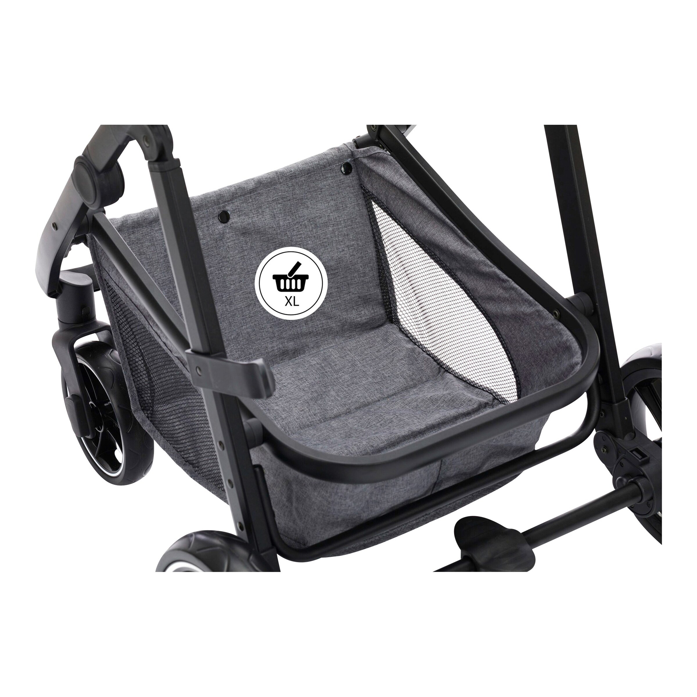 babycab Kombikinderwagen Stockholm Trio-Set (2024) inkl. i-Size Babyschale und Wickeltasche grau melange