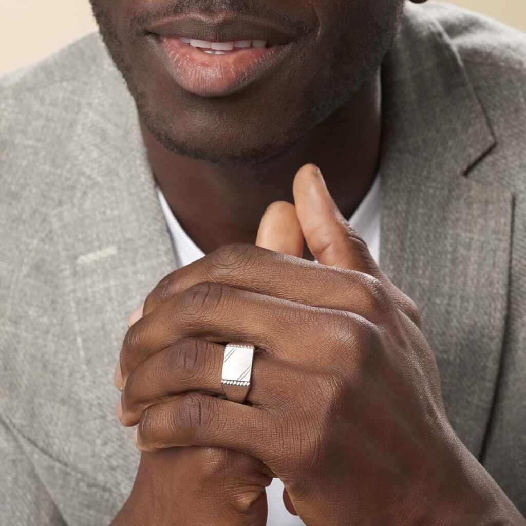 Chevalière Matthieu Argent Blanc
