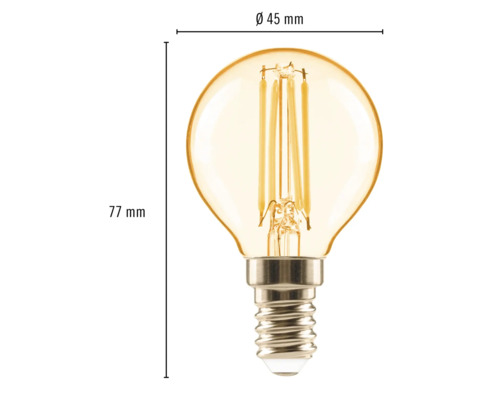 FLAIR LED druppellamp G45 amber E14/4W(33W) 380 lm 2000 K warm wit