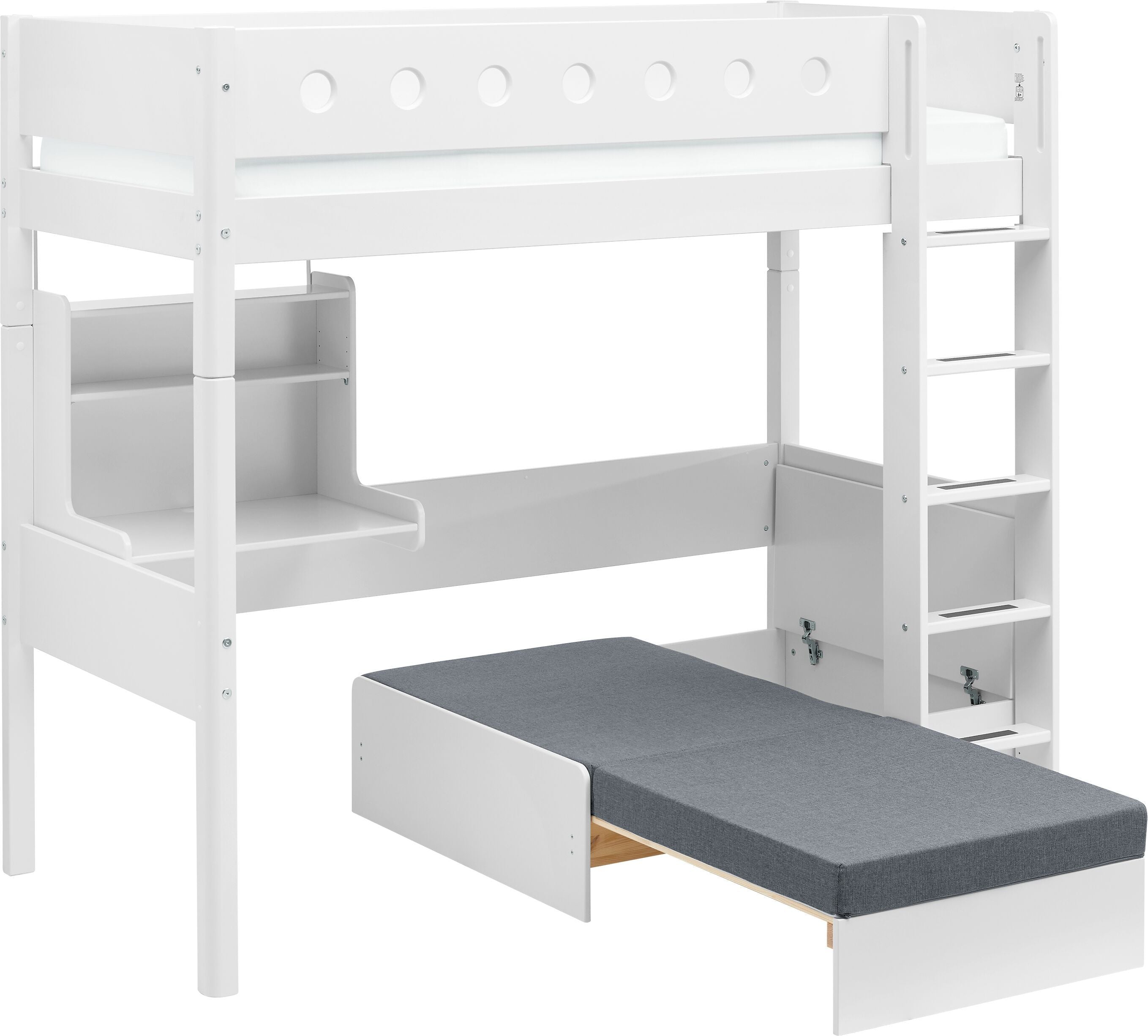 Flexa WHITE Hochbett - Weiss / B: 109.0 cm x T: 210.0 cm x H: 185.0 cm