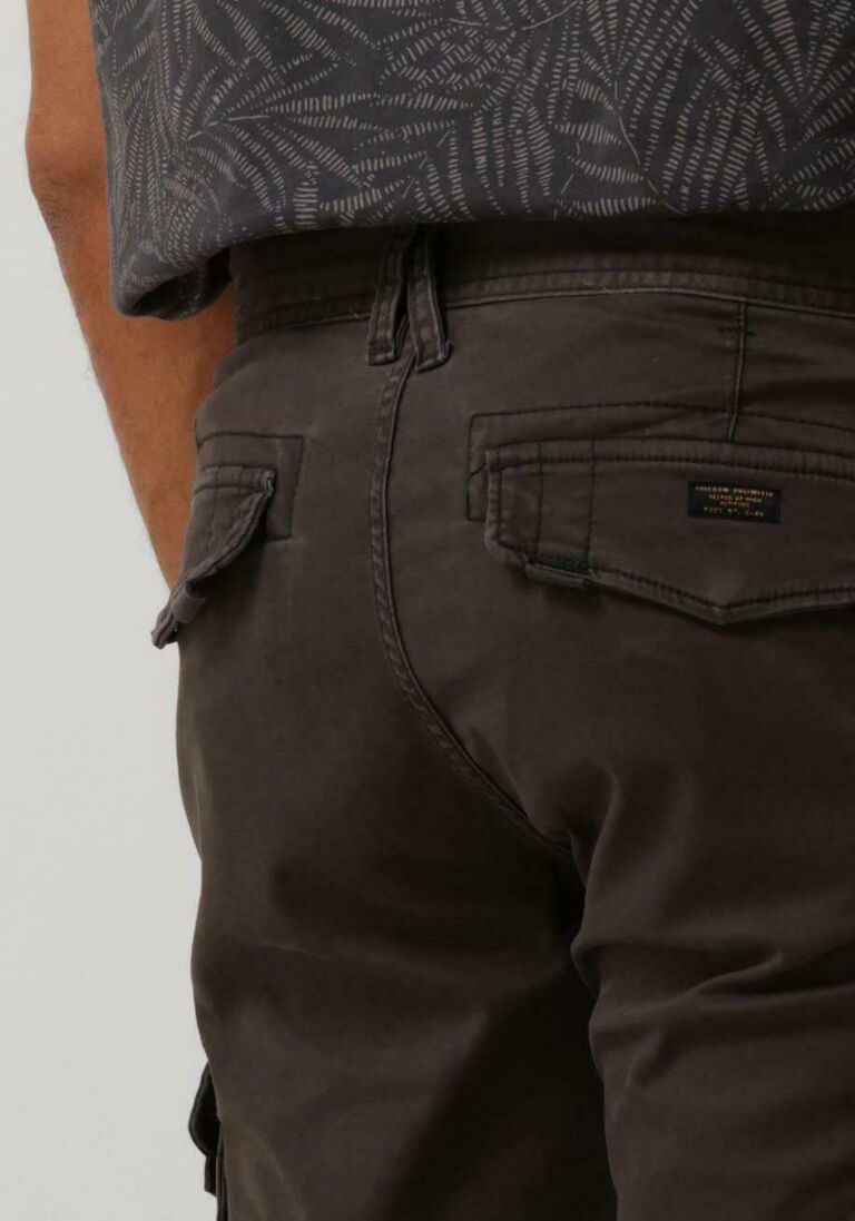PME LEGEND donkergrijze pme legend korte broek cargo shorts stretch broken twill