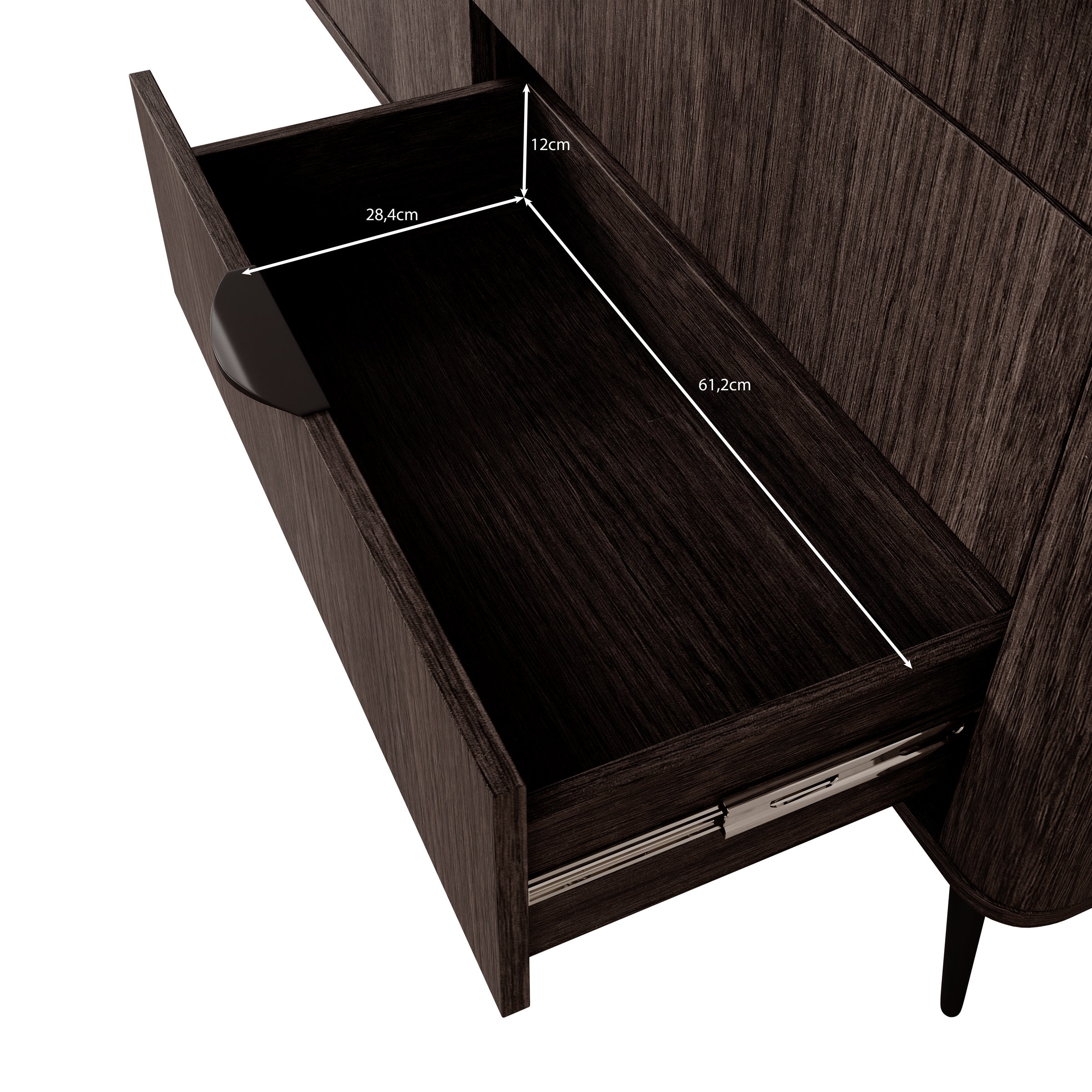Victoria - Dressoir - Donker eiken - 195x38x81 cm