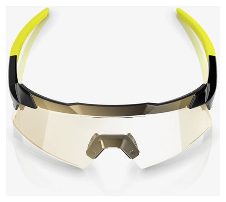 Lunettes 100% Aerocraft Noir Gloss / Verres Gold Miroir Photochromique