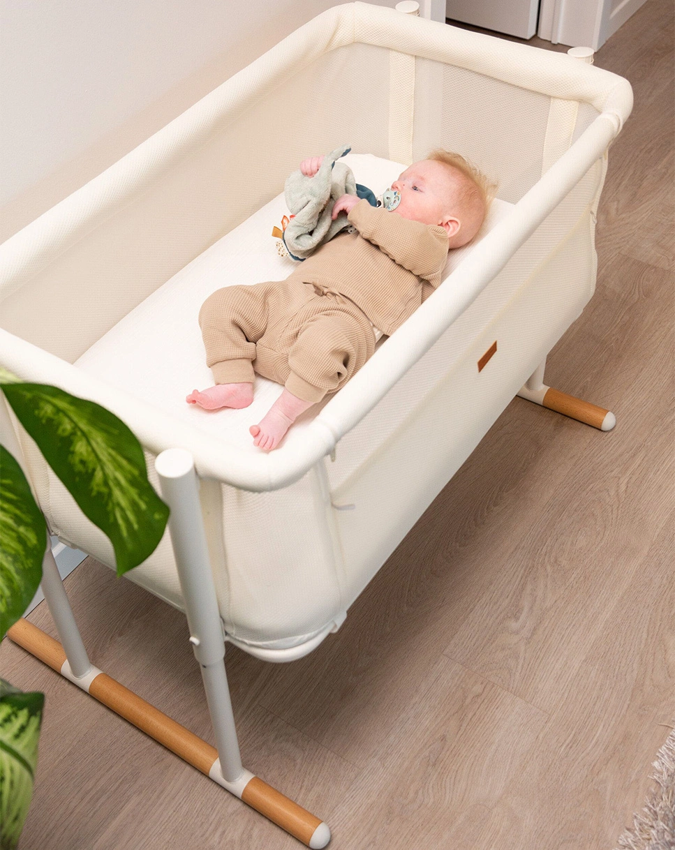 Beistellbett EVOLUX (97x64x85) in weiß/buche