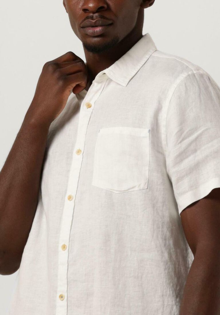 SCOTCH & SODA witte scotch & soda casual overhemd short sleeve linen shirt