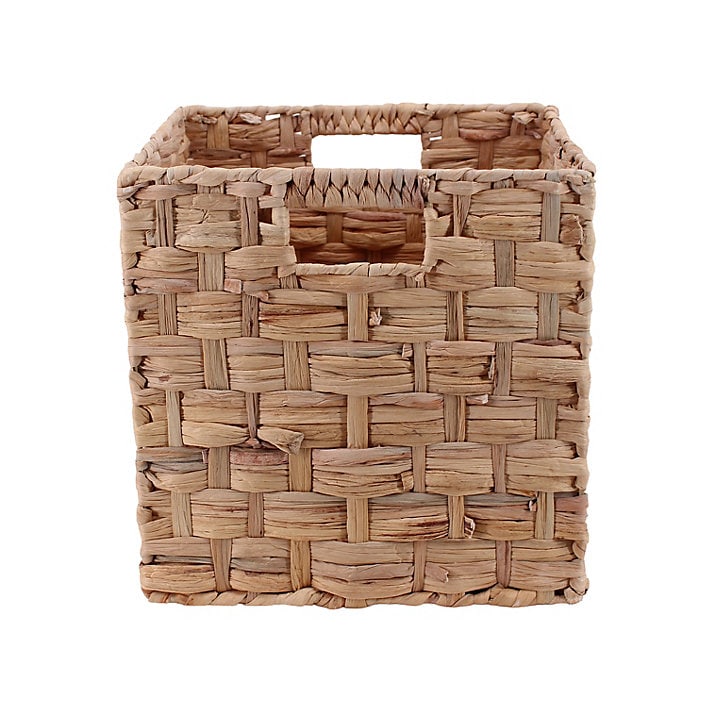Panier de rangement pliable cube en jacinthe d'eau Norasia motif épais