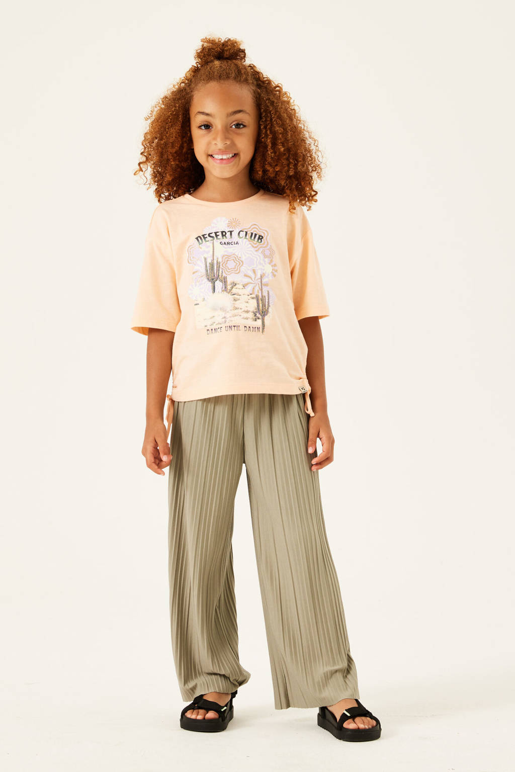Garcia T-shirt met printopdruk oranje