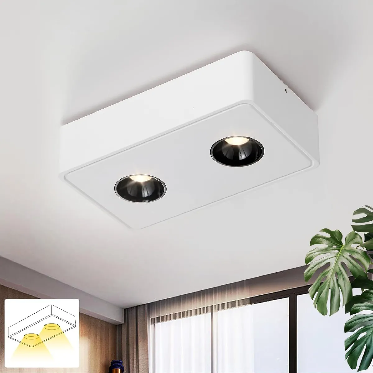 ZMH Spot LED Plafond 2 Flames