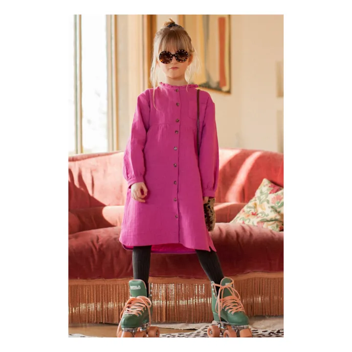 Marlot Paris Robe Gaze de Coton Romane | Rose fuschia