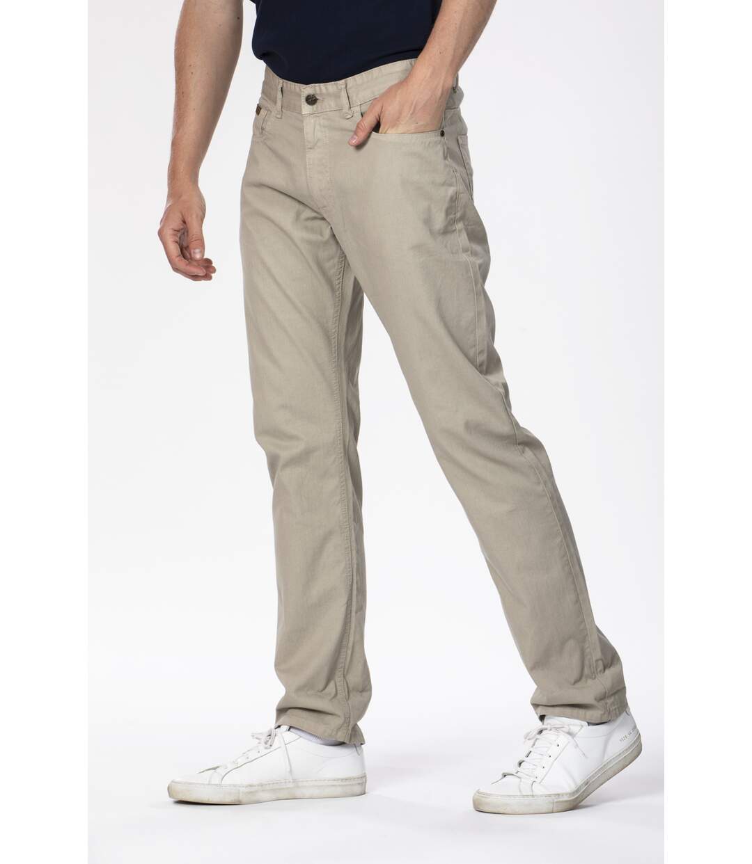 Jeans RL70 coupe droite confort coton dobby piqué léger AMAL KAKI