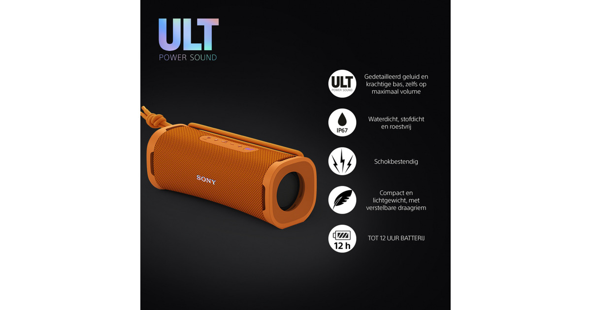 SonyULT FIELD 1 draadloze draagbare speaker luidspreker  (Oranje, Bluetooth 5.3)